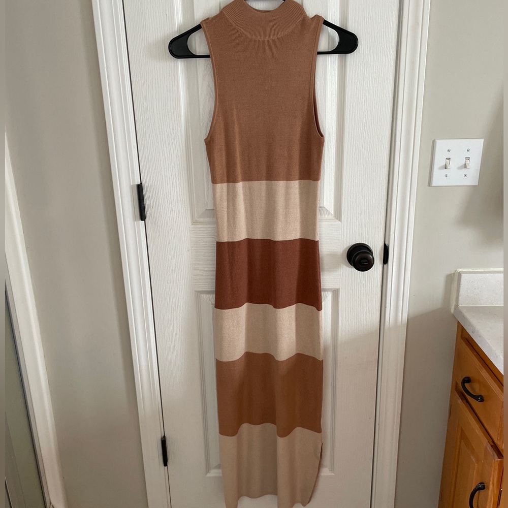 Brown Striped Dress